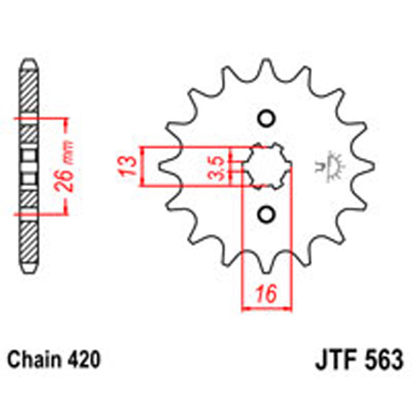 JT JT Gear Box Sprockets G/B 563/562-13T SUZ